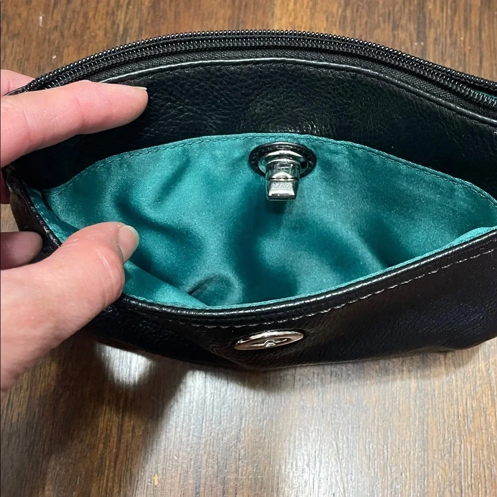 Coach Black Leather Wristlet